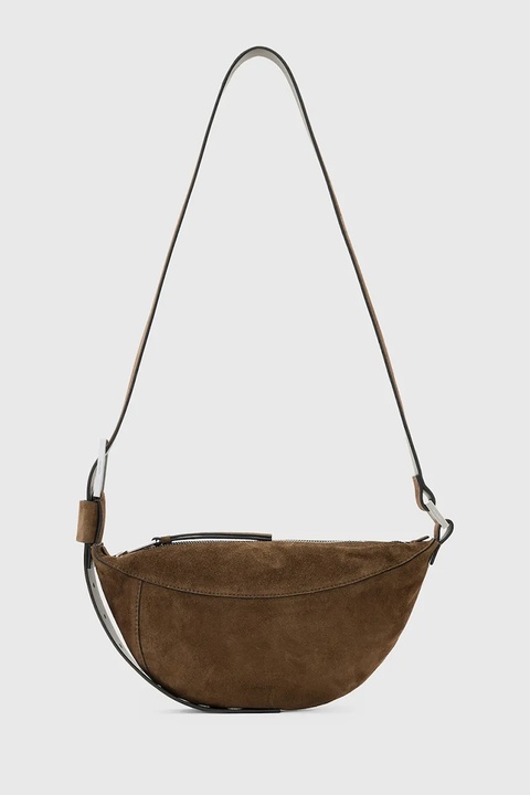 AllSaints torebka zamszowa LUNA kolor brązowy W350XD - zdjęcie produktu nr 1