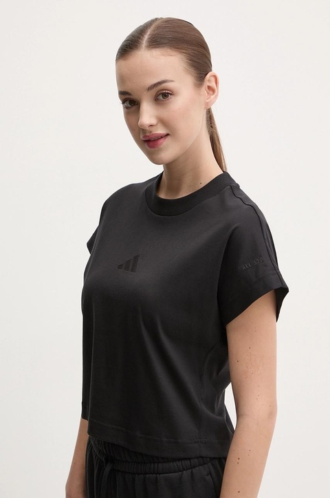 adidas t-shirt bawełniany ALL SZN damski kolor czarny JJ1235 - zdjęcie produktu nr 1