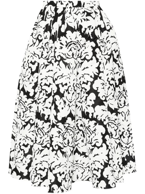 Alexander McQueen Damask-print midi skirt - Black - zdjęcie produktu nr 1