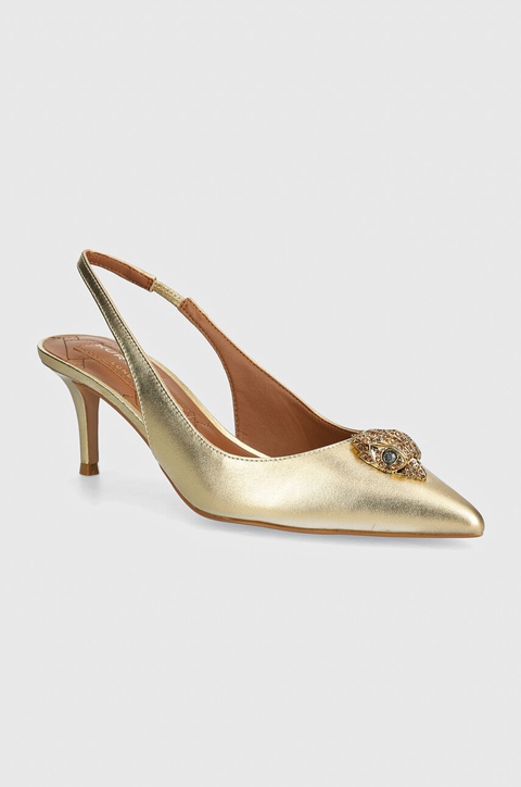 Kurt Geiger London szpilki skórzane Belgravia Sling Back kolor złoty 9786961109 - zdjęcie produktu nr 1