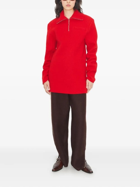 Tory Burch half-zip wool polo shirt - Red - zdjęcie produktu nr 1