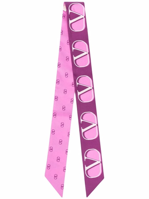 Valentino Garavani VLogo pattern silk scarf - Purple - zdjęcie produktu nr 2