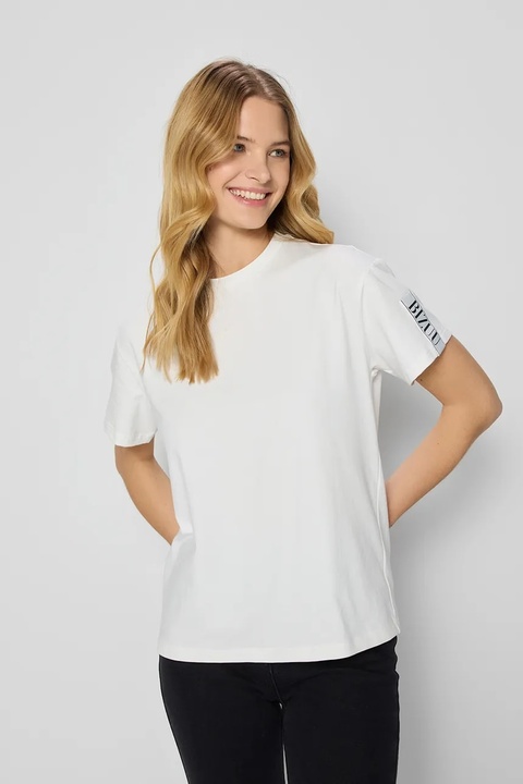 Bizuu t-shirt bawełniany TISHAM damski kolor beżowy TISHAM KREMOWY - zdjęcie produktu nr 1