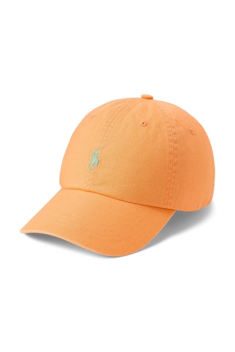 Polo Ralph Lauren czapka z daszkiem bawełniana kolor pomarańczowy gładka 710667709 - zdjęcie produktu nr 1