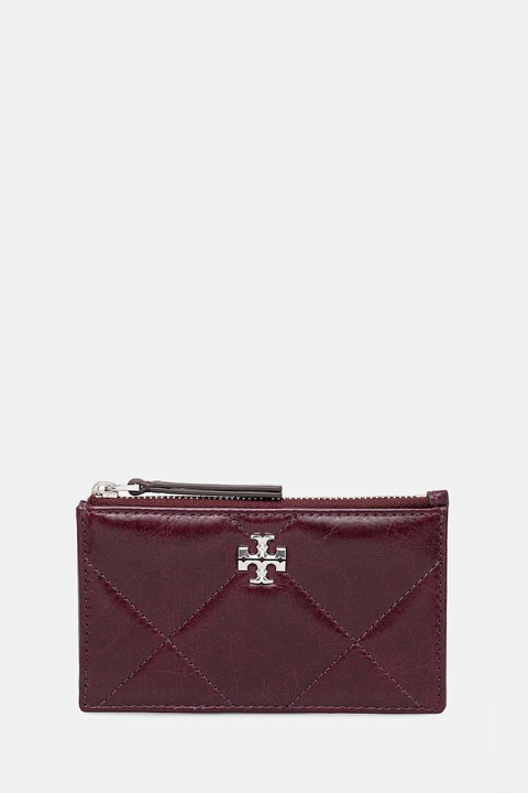 Tory Burch portfel skórzany Kira Diamond Quilt damski kolor czerwony 174398.500 - zdjęcie produktu nr 1