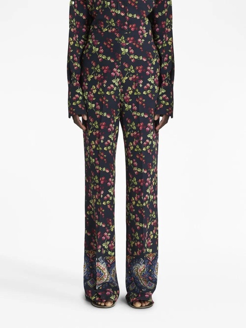 ETRO floral-print straight-leg trousers - Black - zdjęcie produktu nr 2