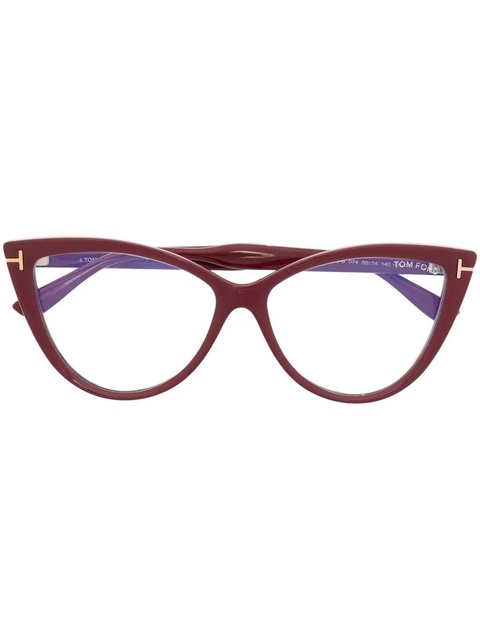 TOM FORD Eyewear cat-eye frame glasses - Red - zdjęcie produktu nr 1