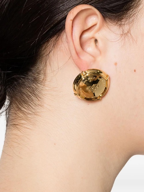 Jean Paul Gaultier logo-engraved earrings - Gold - zdjęcie produktu nr 2