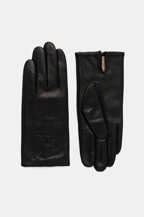Calvin Klein rękawiczki skórzane damskie kolor czarny LV04F9013G - zdjęcie produktu nr 1