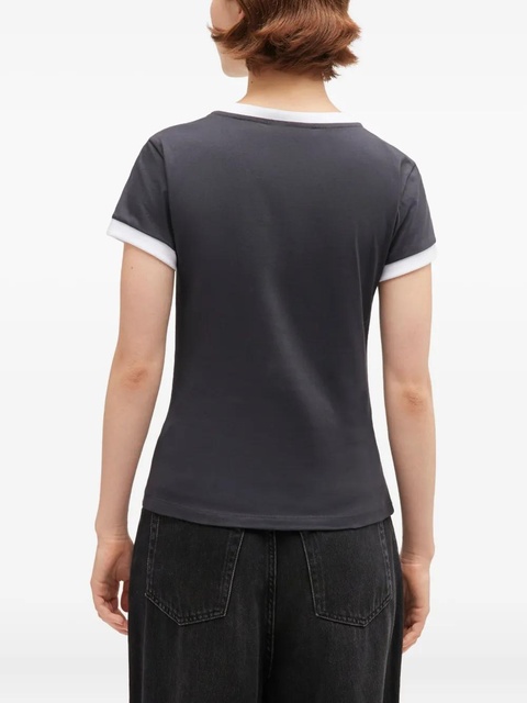 GANNI Teddy-print ringer T-shirt - Grey - zdjęcie produktu nr 2