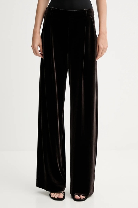 Gestuz spodnie welurowe damskie kolor brązowy szerokie high waist 10910718 - zdjęcie produktu nr 1