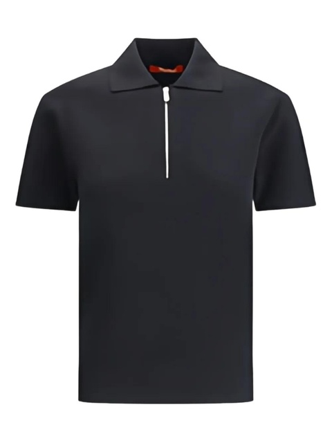 Max Mara Teti zip ribbed polo top - Blue - zdjęcie produktu nr 1