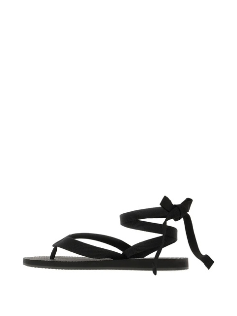 The Row ribbon-tie flat sandals - Black - zdjęcie produktu nr 2