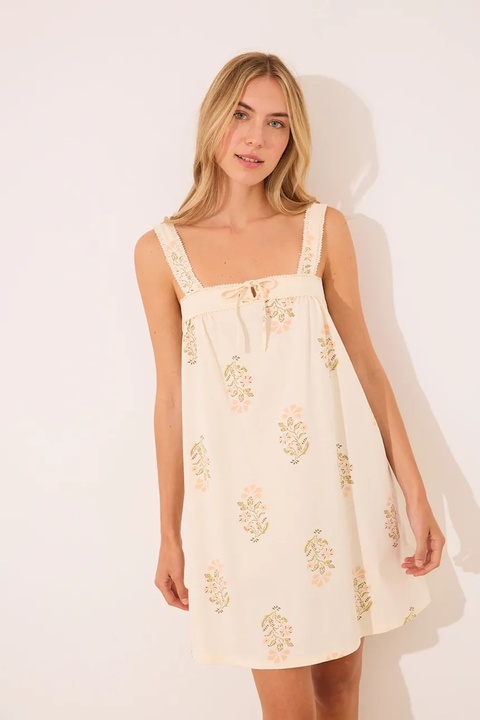 women'secret koszula nocna bawełniana damska kolor beżowy bawełniana 4449089 - zdjęcie produktu nr 1