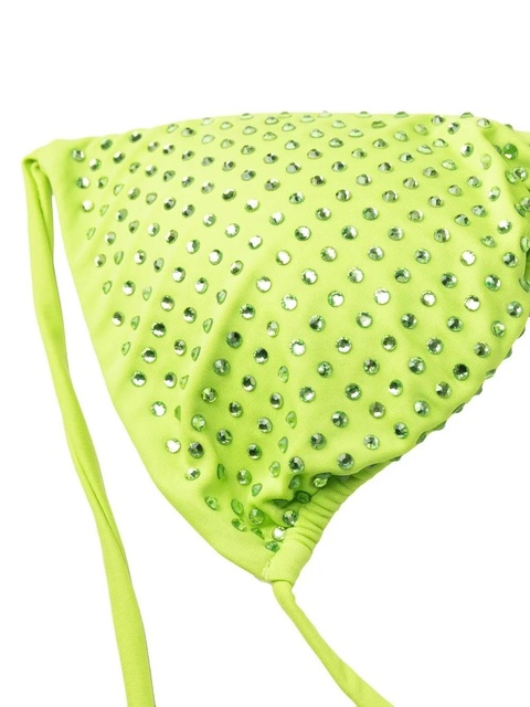 Self-Portrait crystal triangle strappy bikini top - Green - zdjęcie produktu nr 2