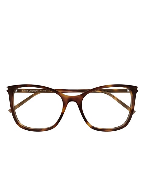 Saint Laurent Eyewear geometric glasses - Brown - zdjęcie produktu nr 2