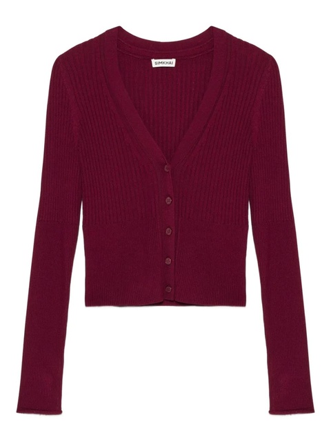 Simkhai Ailany ribbed cardigan - Red - zdjęcie produktu nr 1