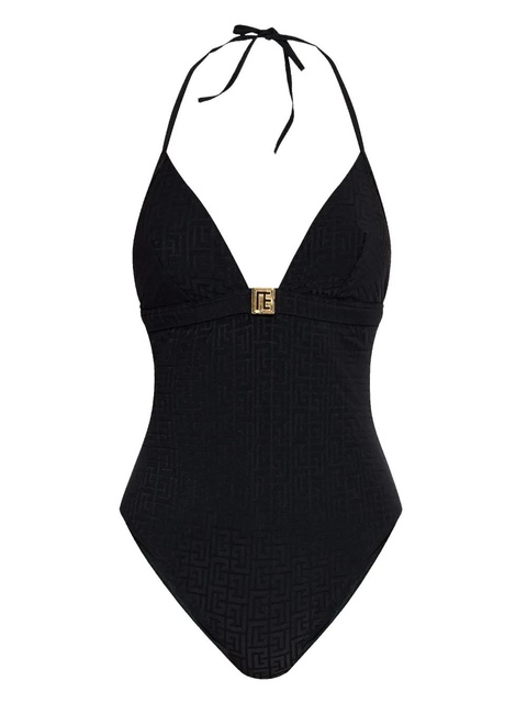 Balmain monogram-pattern swimsuit - Black - zdjęcie produktu nr 1