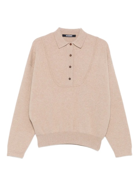 Jacquemus button polo-neck sweater - Neutrals - zdjęcie produktu nr 1