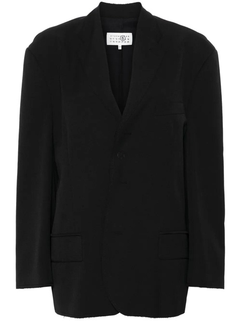 MM6 Maison Margiela raw-cut single-breasted blazer - Black - zdjęcie produktu nr 1