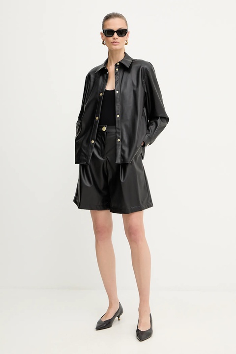 Armani Exchange koszula damska kolor czarny regular z kołnierzykiem klasycznym XW001253 AF16106 - zdjęcie produktu nr 2