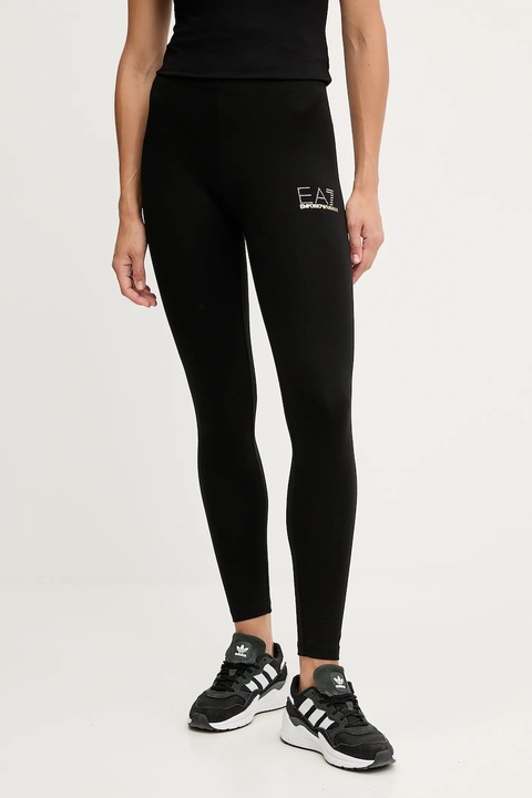 EA7 Emporio Armani Legginsy 8NTP82.TJ01Z damskie kolor czarny z aplikacją - zdjęcie produktu nr 1
