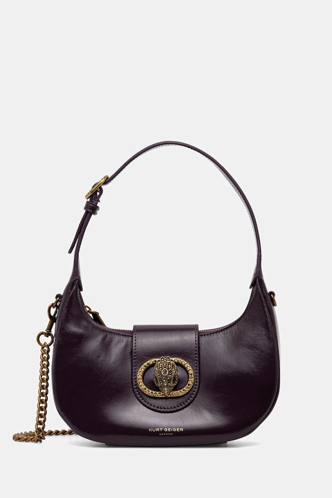 Kurt Geiger London torebka skórzana CHELSEA kolor fioletowy 3601190319 - zdjęcie produktu nr 1