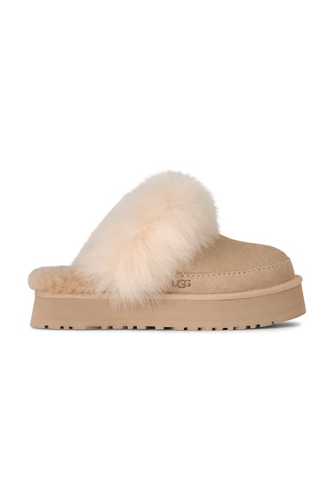 UGG kapcie zamszowe Disquette Chalet kolor beżowy 1173930.SNDCS - zdjęcie produktu nr 1