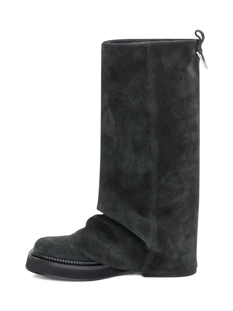 The Attico slouch suede knee-high boots - Grey - zdjęcie produktu nr 2