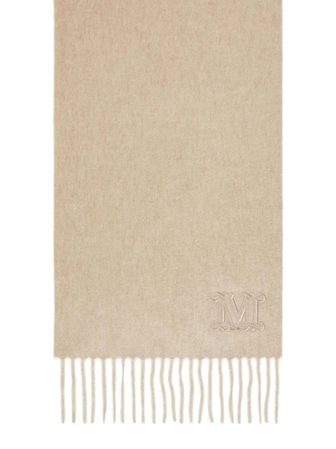 Max Mara embroidered-logo fringed scarf - Neutrals - zdjęcie produktu nr 2