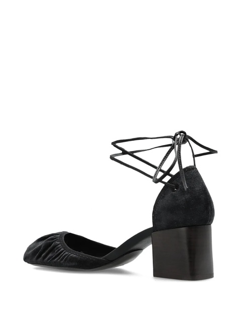 LEMAIRE 60mm lace-up gathered pumps - Blue - zdjęcie produktu nr 2