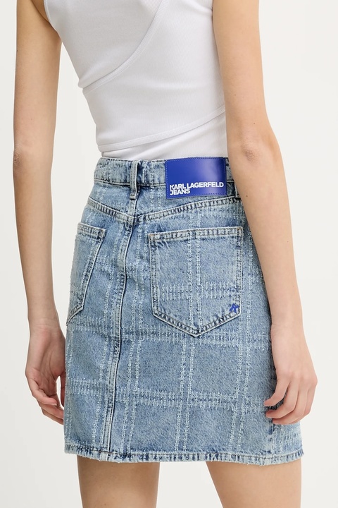 Karl Lagerfeld Jeans spódnica jeansowa kolor niebieski mini prosta A2W12013 - zdjęcie produktu nr 2