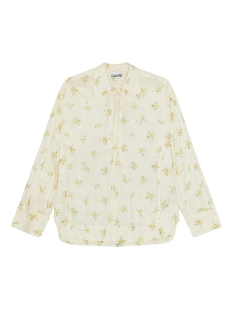 GANNI floral-print blouse - Neutrals - zdjęcie produktu nr 1
