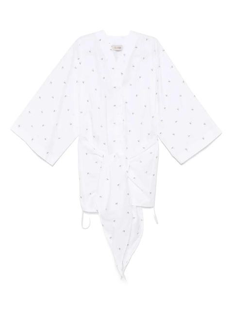 The Attico logo-embroidered mini dress - White - zdjęcie produktu nr 1