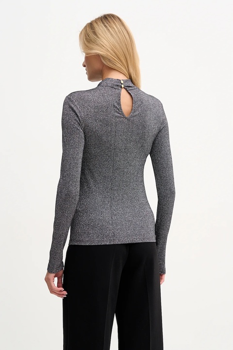 Tommy Hilfiger longsleeve damskie kolor szary z półgolfem WW0WW49391 - zdjęcie produktu nr 2