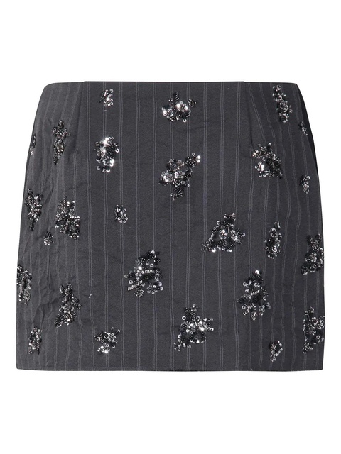 Simkhai pinstripe embellished mini skirt - Grey - zdjęcie produktu nr 1