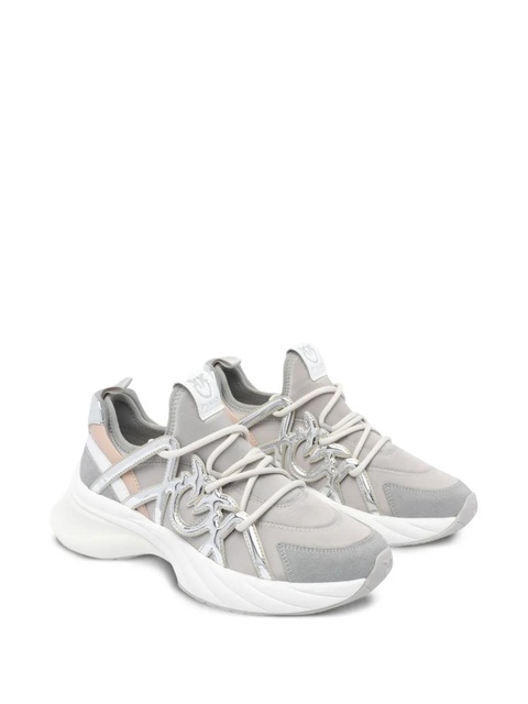 PINKO Ariel metallic-panel lace-up sneakers - Grey - zdjęcie produktu nr 2