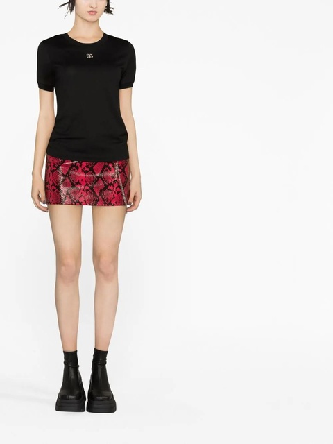 Dolce & Gabbana crystal-embellished round-neck T-shirt - Black - zdjęcie produktu nr 1