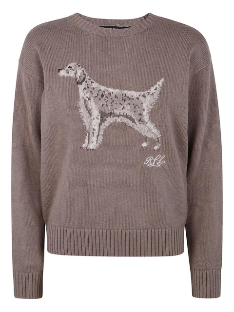 Lauren Ralph Lauren dog-embroidered crew-neck jumper - Brown - zdjęcie produktu nr 1