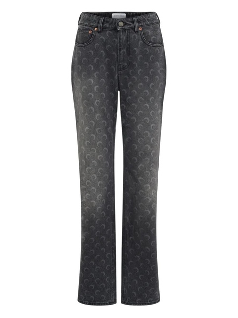 Marine Serre moon laser wash straight jeans - Grey - zdjęcie produktu nr 1