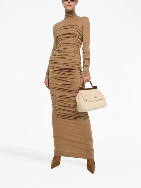 Dolce & Gabbana ruched stretch-wool maxi dress - Brown - zdjęcie produktu nr 1