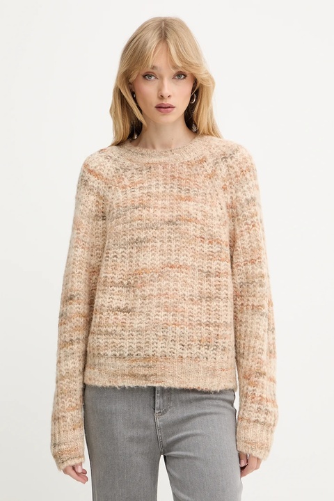 BOSS Orange sweter wełniany damski kolor beżowy 50527837 - zdjęcie produktu nr 1