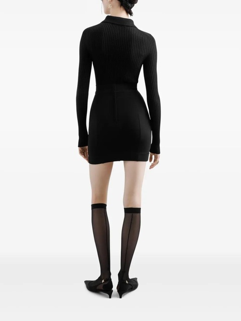 Dolce & Gabbana ribbed-knit polo shirt - Black - zdjęcie produktu nr 2