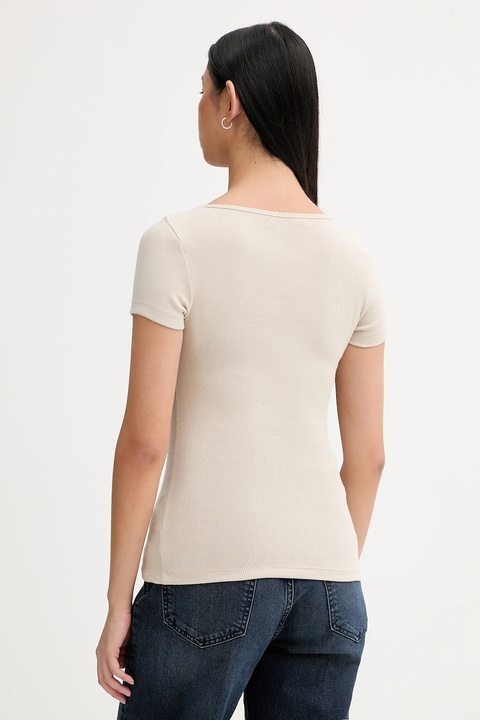 Tommy Jeans t-shirt damski kolor beżowy DW0DW21837 - zdjęcie produktu nr 2