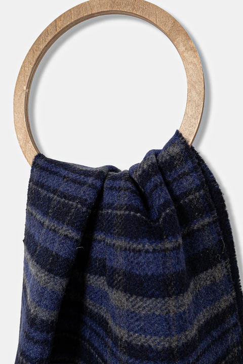 Weekend Max Mara szalik wełniany PAGELLA damski kolor granatowy wzorzysty 2525546085600 - zdjęcie produktu nr 2