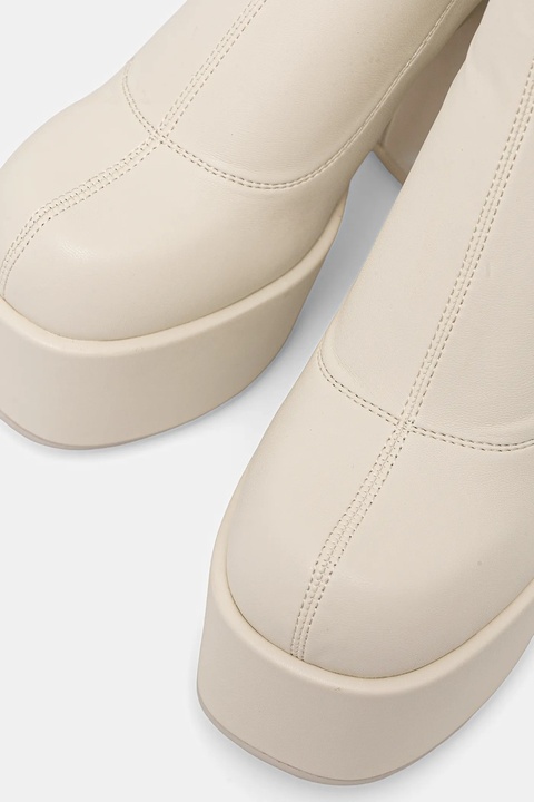 Naked Wolfe kozaki Spice damskie kolor beżowy na słupku lekko ocieplone Spice Chalk - zdjęcie produktu nr 2