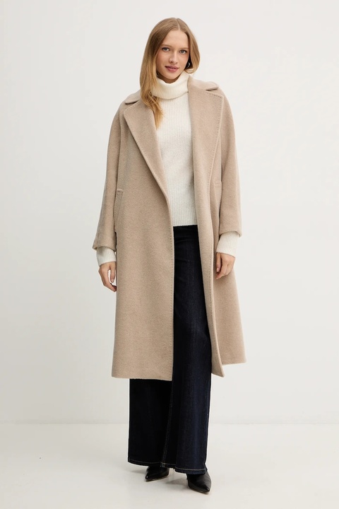 Weekend Max Mara płaszcz z dodatkiem wełny TEMPERA kolor brązowy 2525016082600 - zdjęcie produktu nr 1