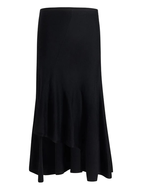 KHAITE Miranda asymmetric-hem midi skirt - Black - zdjęcie produktu nr 1