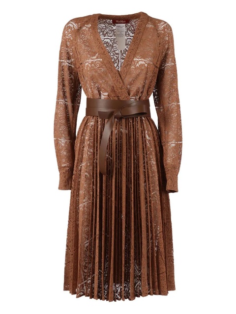 Max Mara Pensile lace-belted midi dress - Brown - zdjęcie produktu nr 1