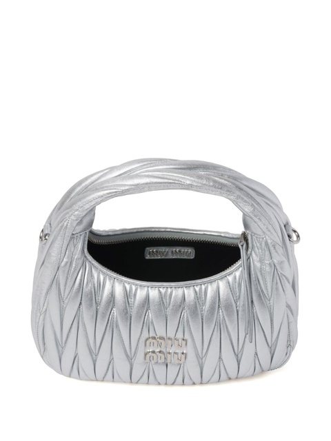 Miu Miu Wander matelassé tote bag - Silver - zdjęcie produktu nr 2